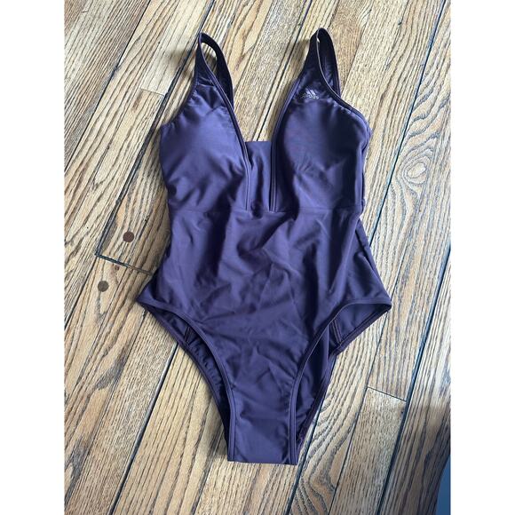 Adidas Iconisea Tgree Stipe One Piece Bathing Suit Size 4 - Picture 3 of 5